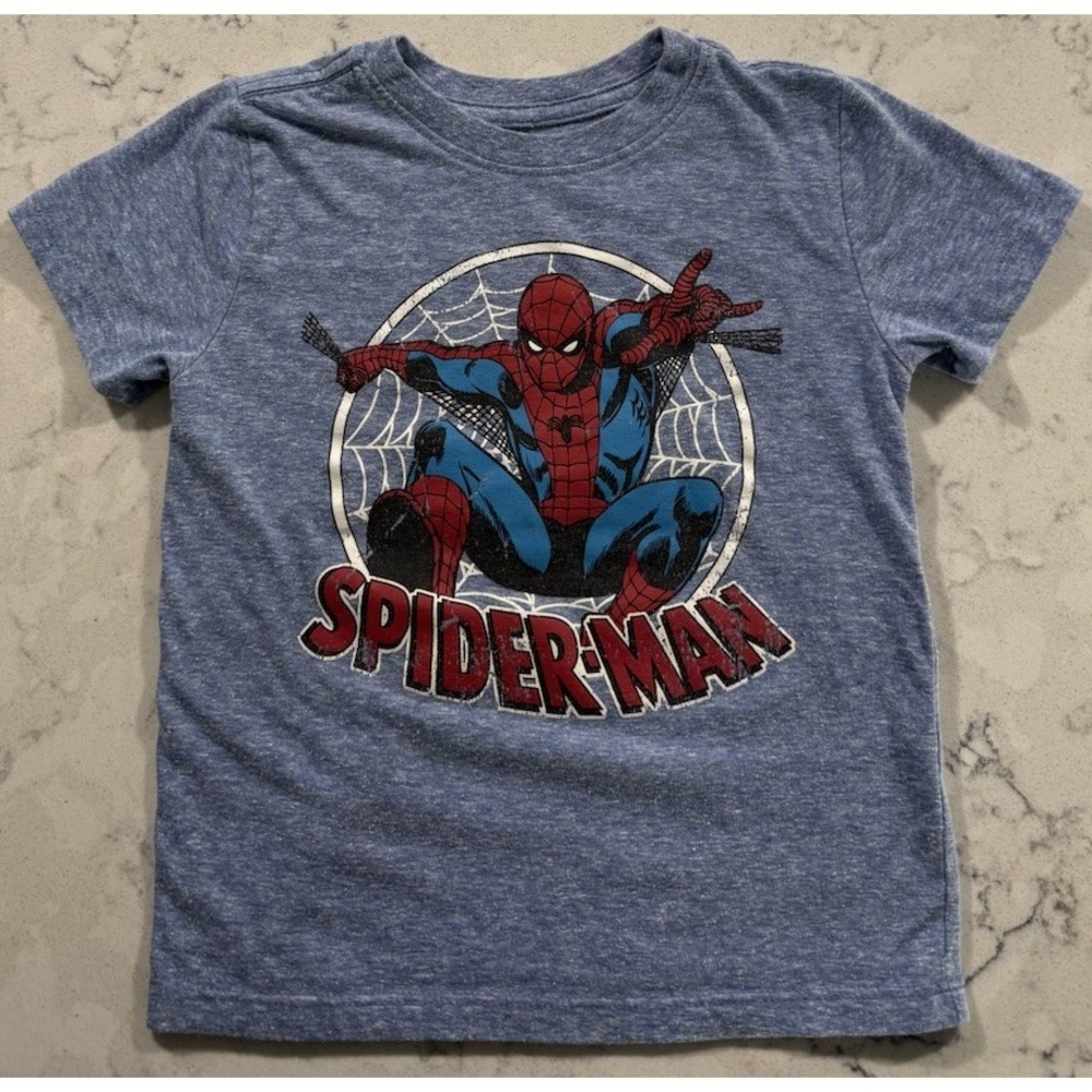 Marvel Spider-Man T-Shirt Toddler Boys 3T Blue Graphic Short Sleeve Tee TS-101